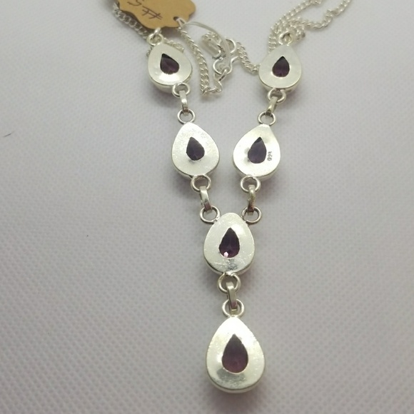 Pink amethyst 925 Sterling necklace - Picture 4 of 7